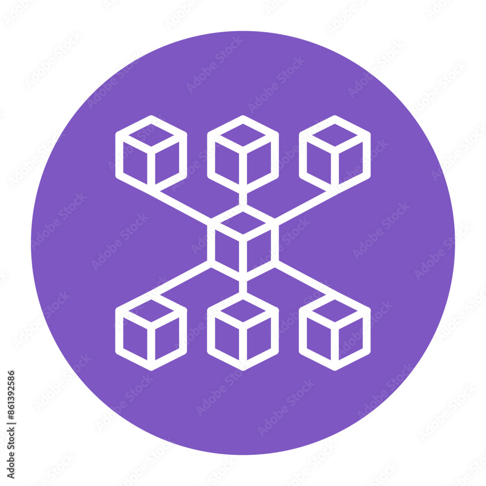 Obraz premium Blockchain icon vector image. Can be used for Digital Disruption.