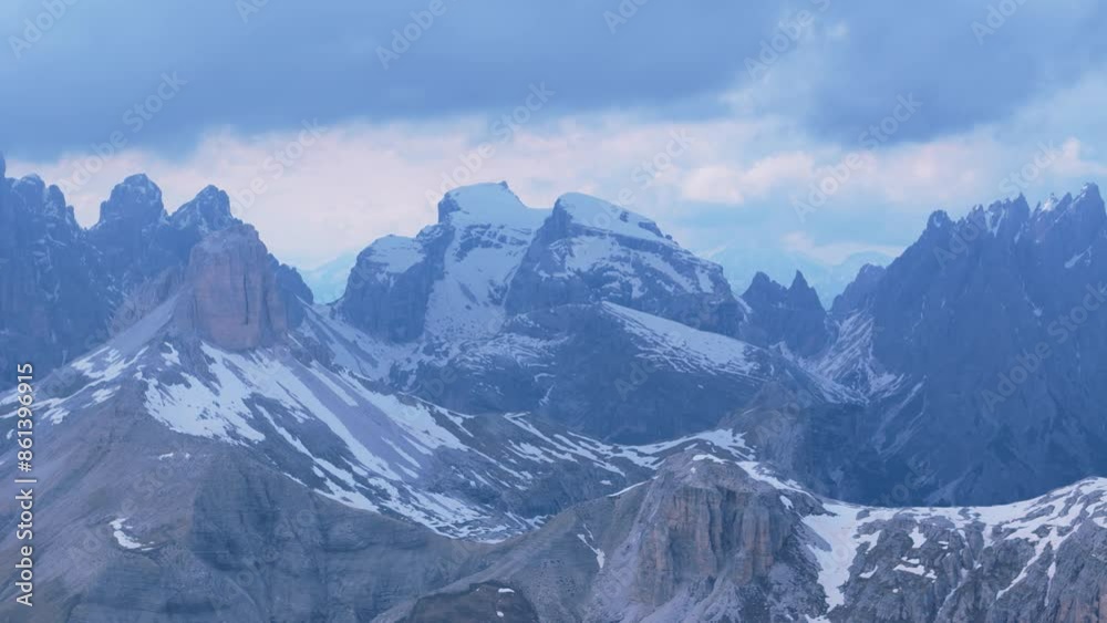 4K drone videos of the Tre Cime Natural Park located in the South Tyrol region of the Italian Dolomite taken in June when the snow had not yet melted 4K drone videos of the Tre Cime Natural Park located in the South Tyrol region of the Italian Dolomite taken in June when the snow had not yet melted