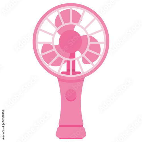 Mini travel fan vector cartoon illustration isolated on a white background.