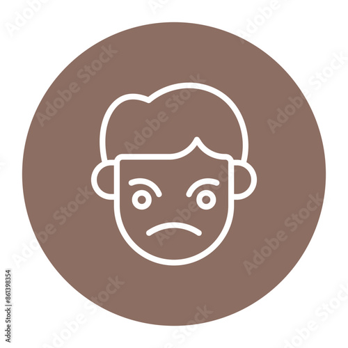 Determined icon vector image. Can be used for Human Emotions.