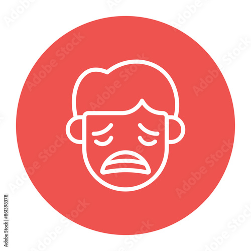 Disappointed icon vector image. Can be used for Human Emotions.