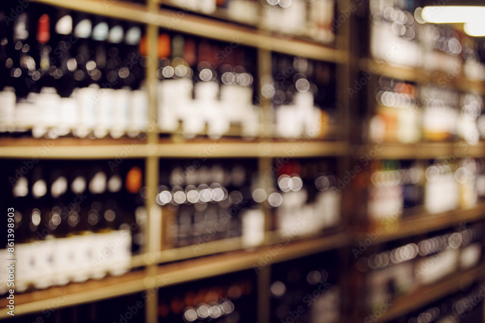 Blurry Wine Shelf Shop in Cellar Blurry Wine Shelf Shop in Cellar