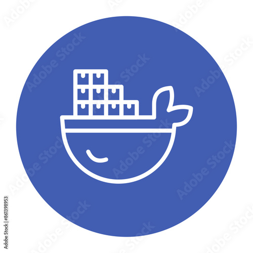 Docker icon vector image. Can be used for Data Science.