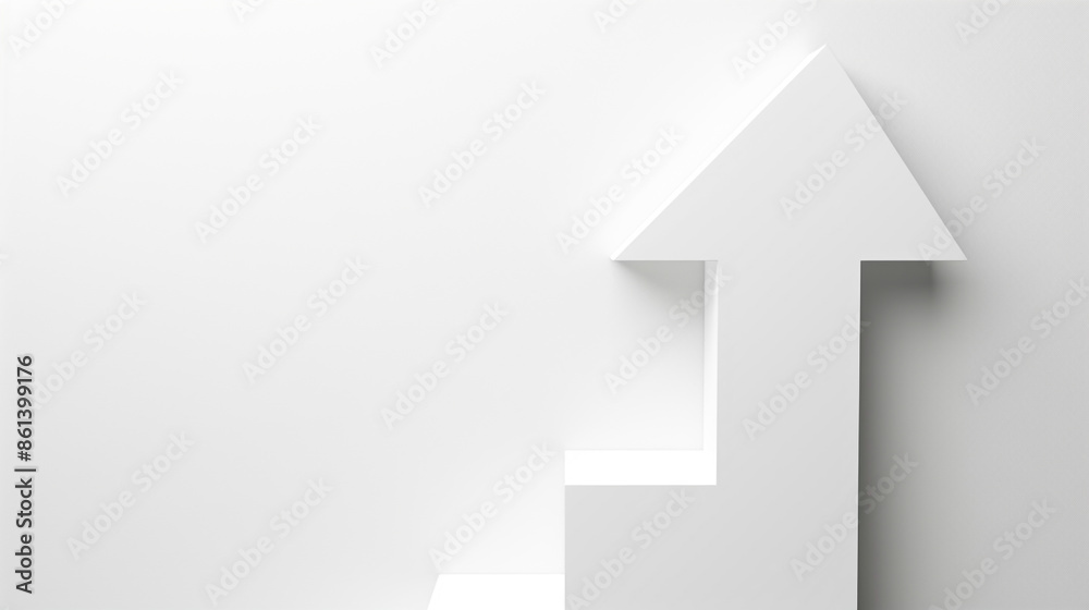 White background with an upward arrow, representing business success and upward trends, suitable for financial charts and business strategies. White background with an upward arrow, representing business success and upward trends, suitable for financial charts and business strategies.