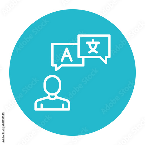 Multilingual icon vector image. Can be used for Data Science.