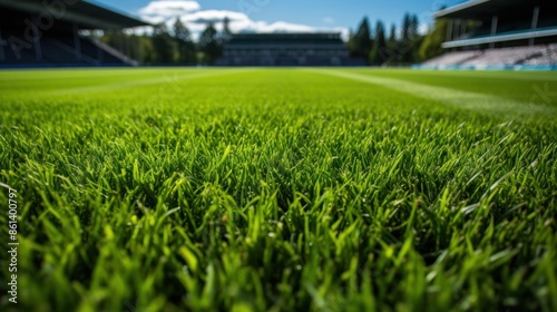 green grass field and blue sky