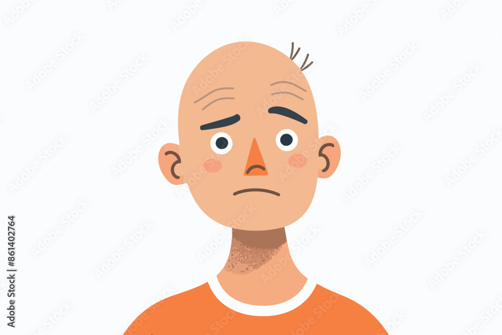 mid adult man with alopecia hair loss isolated vector style mid adult man with alopecia hair loss isolated vector style