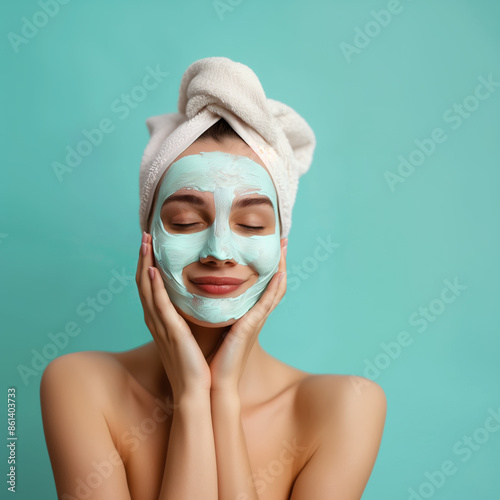 A person wearing a face mask for too long, causing irritation and breakouts, highlighting the importance of proper mask hygiene. photo