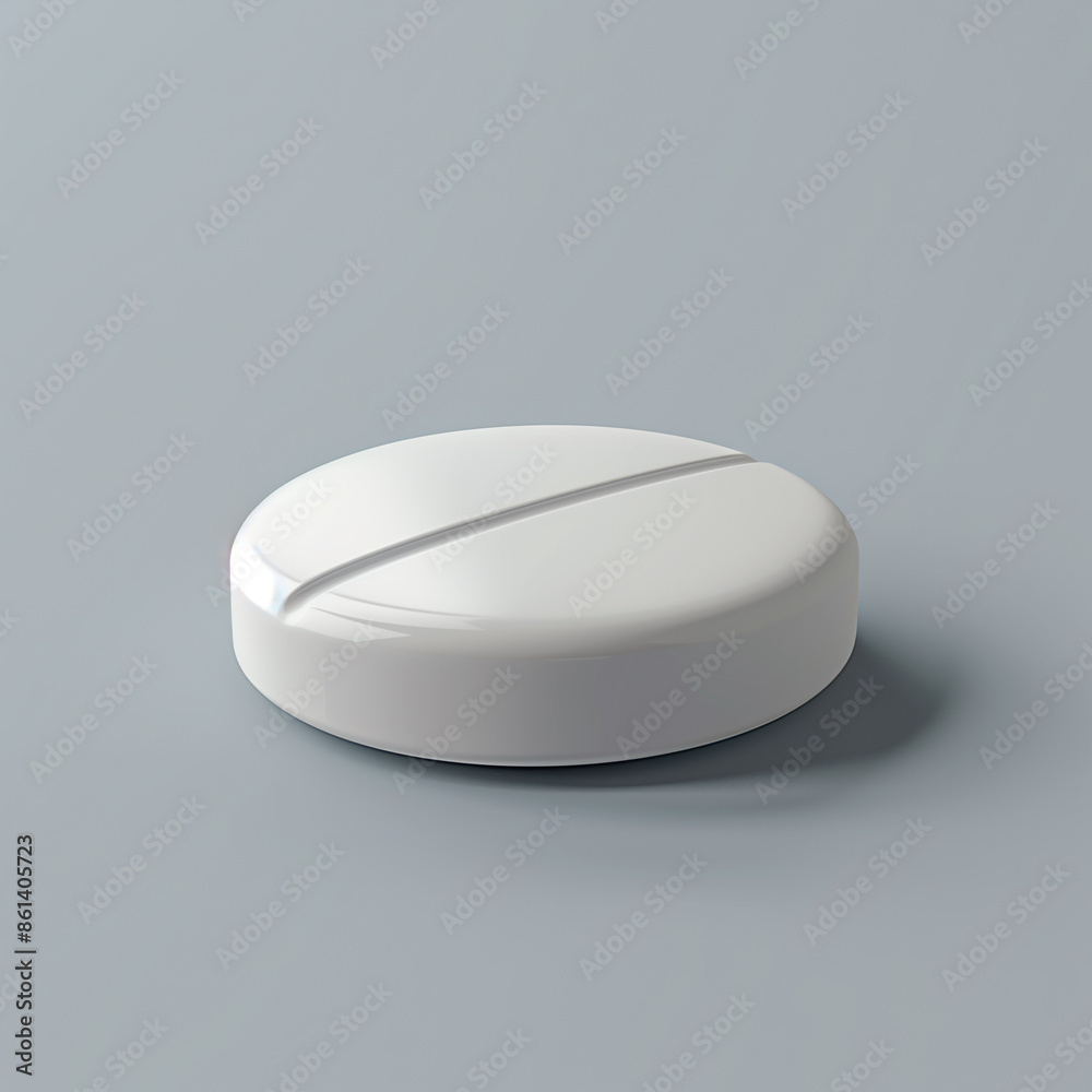 Single white pill on grey background. Single white pill on grey background.