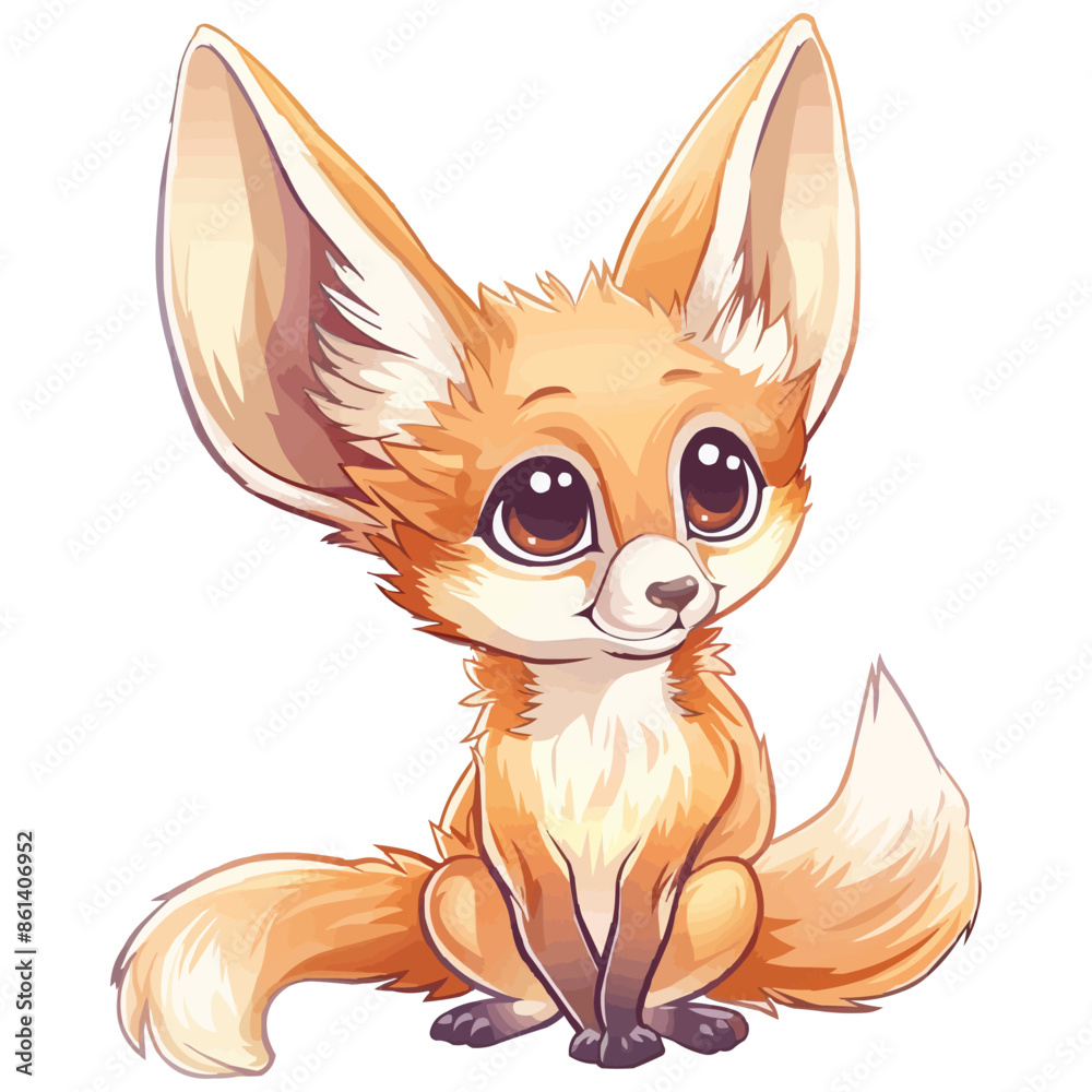 Cute Fennec Fox vector illustration Cute Fennec Fox vector illustration