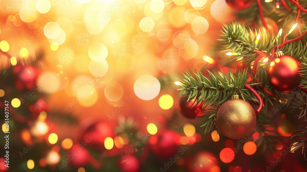 Christmas lights garlands background illustration generated by ai