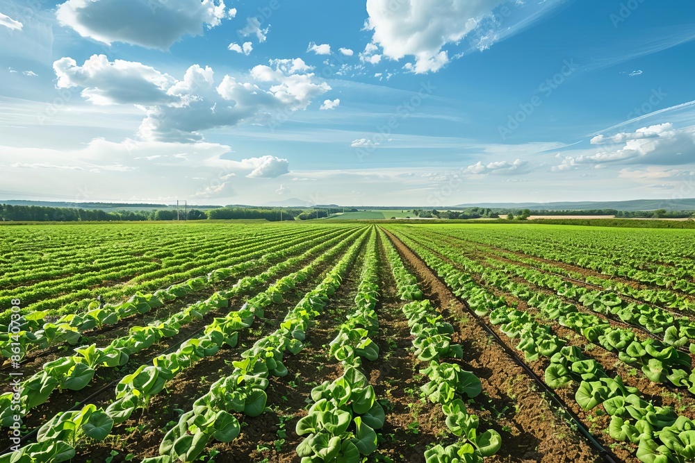 Smart irrigation system in an expansive farmland, depicting technologyenhanced agricultural practices Smart irrigation system in an expansive farmland, depicting technologyenhanced agricultural practices