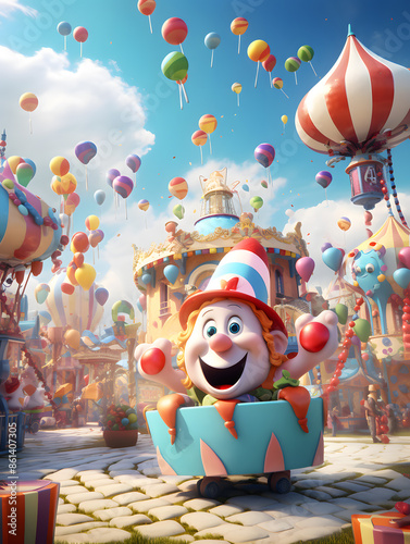 a dreamy carnival with magical rides and friendly 