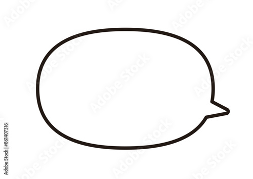 ベクターデータは線幅の太さが変更できる。右向きの丸い吹き出し。