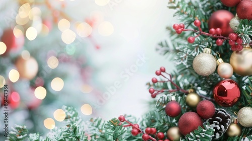 Christmas lights garlands background illustration generated by ai