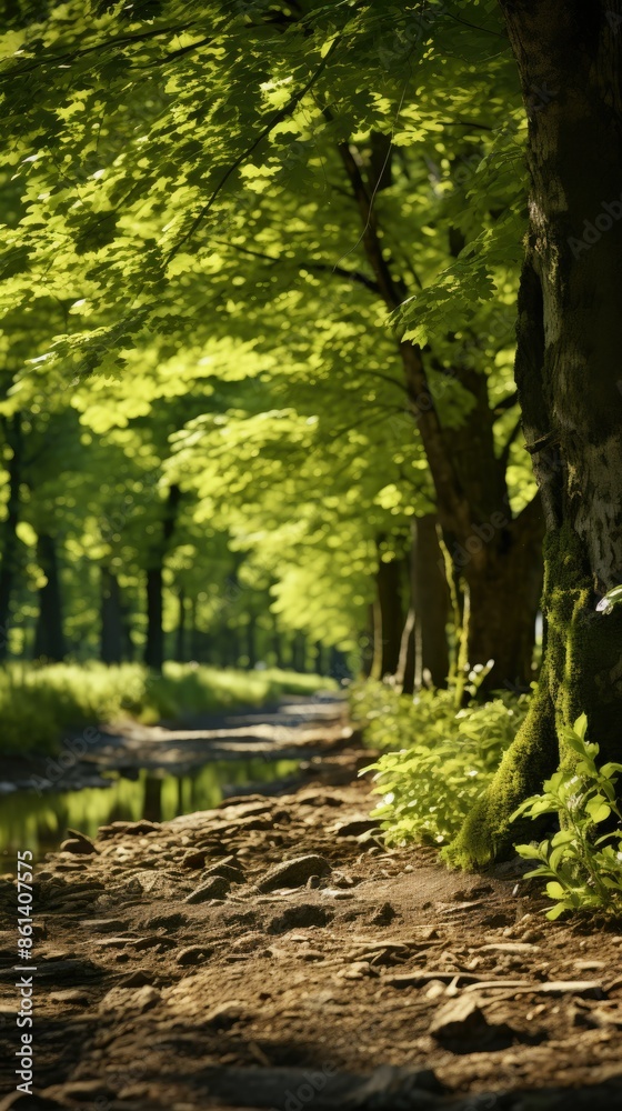 Fototapeta premium autumn forest in the morning