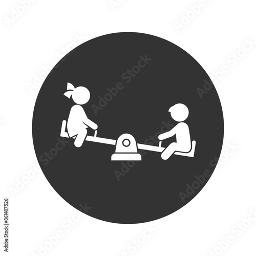 Seesaw playground related icon image vector illustration design