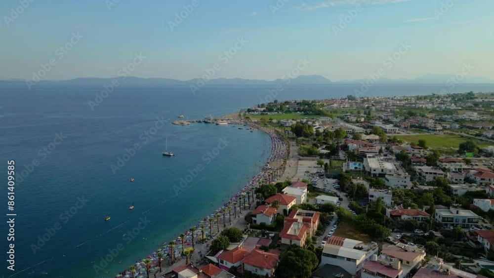 Beautiful view of the beach with boats, pure nature, sea and ships. Shot from a drone Beautiful view of the beach with boats, pure nature, sea and ships. Shot from a drone