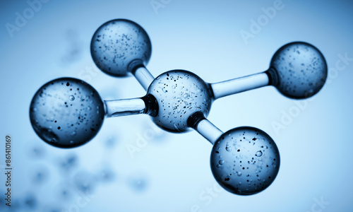 Molecules abstract 3D design template
