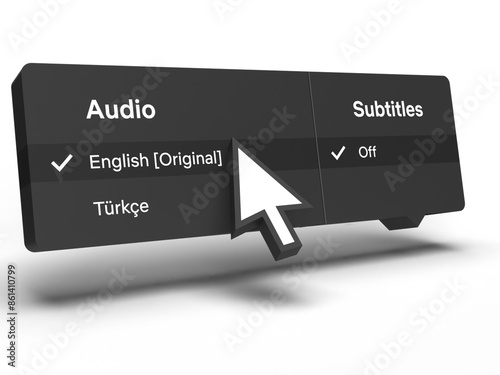 3d subtitles UI panel photo