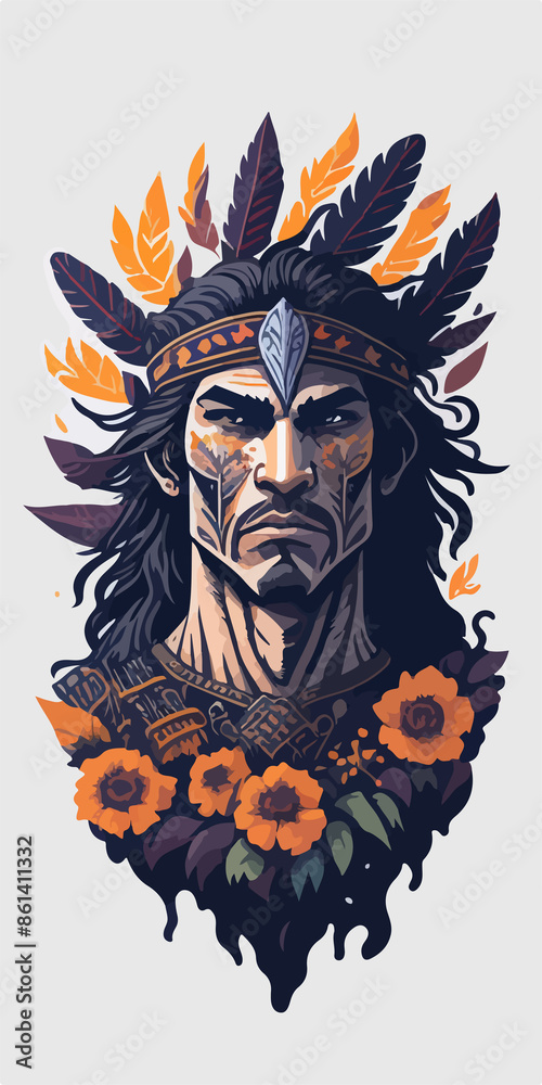 A fierce Aztec warrior logo, showcasing a tribal warrior adorned with traditional armor and feathers, radiates strength and cultural pride, perfect for a powerful avatar. A fierce Aztec warrior logo, showcasing a tribal warrior adorned with traditional armor and feathers, radiates strength and cultural pride, perfect for a powerful avatar.