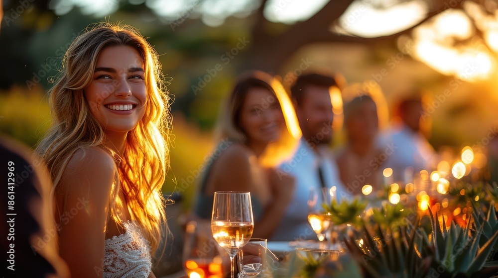 Elegant dinner party in agave field Elegant dinner party in agave field