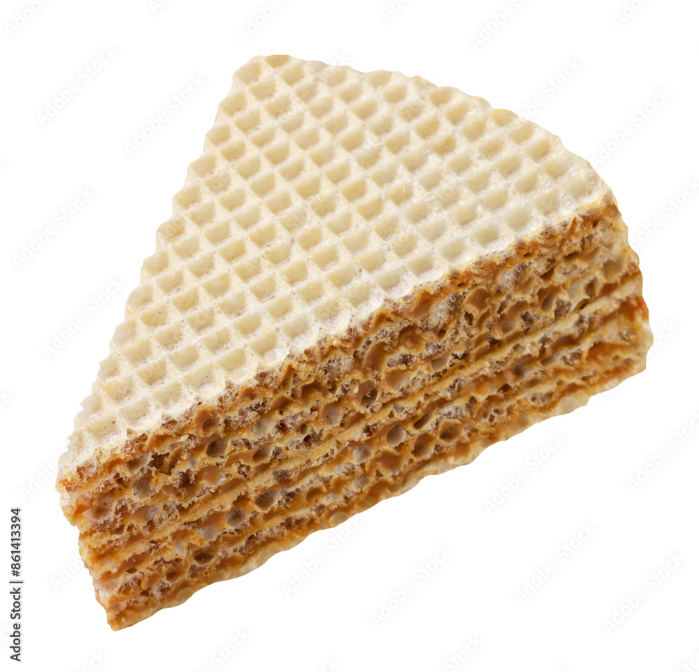 Piece of wafer cake on white background. Isolated Piece of wafer cake on white background. Isolated