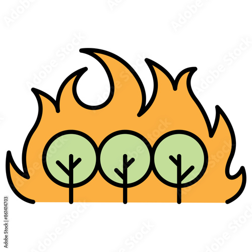 Wildfire, forest fire icon