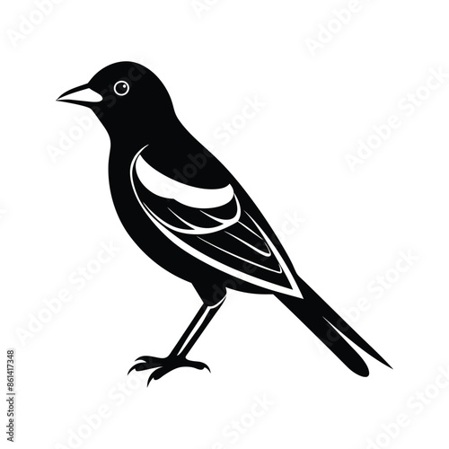 Oriole Bird Silhouette Vector Illustration