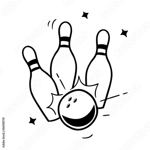 bowling icon illustration
