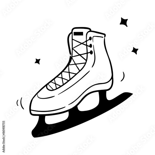 ice skating icon illustration