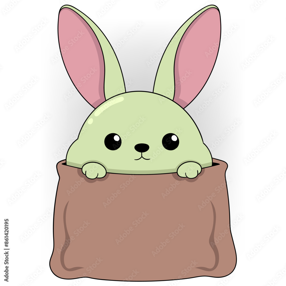 Obraz premium Adorable Bunny Peeking from Pocket
