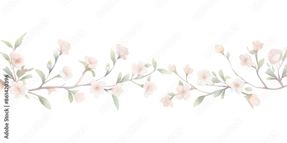 PNG Blossoms as divider watercolour illustration pattern flower plant. PNG Blossoms as divider watercolour illustration pattern flower plant.