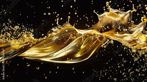 Liquid splash on black surface