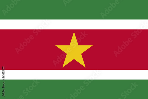 Suriname flag in official colors and proportion correctly eps vector