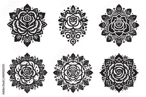 A simple rose mandala design 