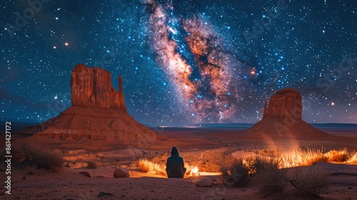 Starry Night Meditation in Monument Valley photo