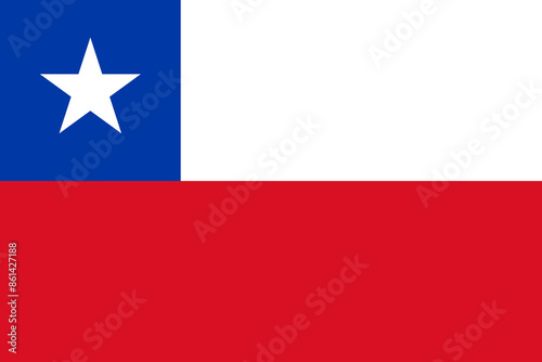 Chile flag in official colors and proportion correctly vector