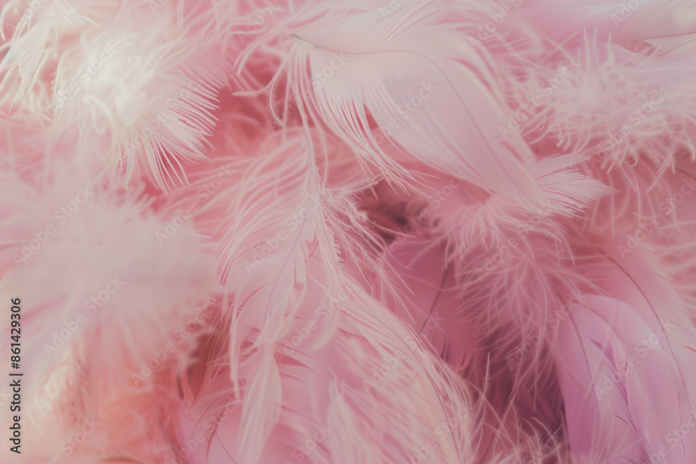 Pastel Pink Feathers Close Up with Soft Texture Pastel Pink Feathers Close Up with Soft Texture