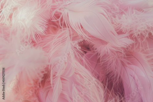 Pastel Pink Feathers Close Up with Soft Texture