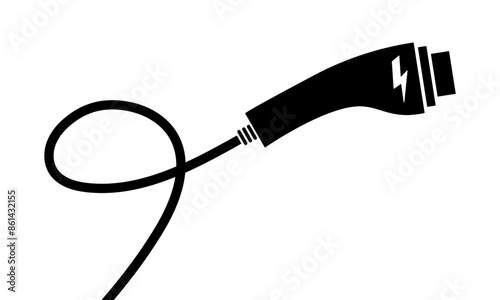 Charger car plug icon. Connector for charging auto. Adaptor for recharge electro automobile. Vector 10 Eps.