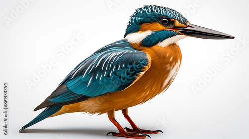 Common Kingfisher Alcedo atthis isolate on white background made with generative ai