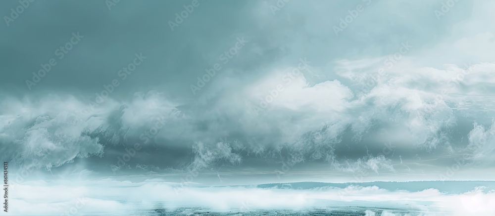 Obraz premium Captivating and serene scenery featuring a soft cloudy sky with ample copy space image.