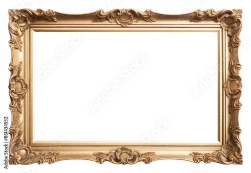 PNG Vintage gold frame white background architecture rectangle.