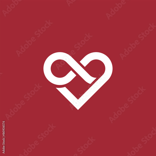 Heart + infinity logo.  Abstract creative logotype.
