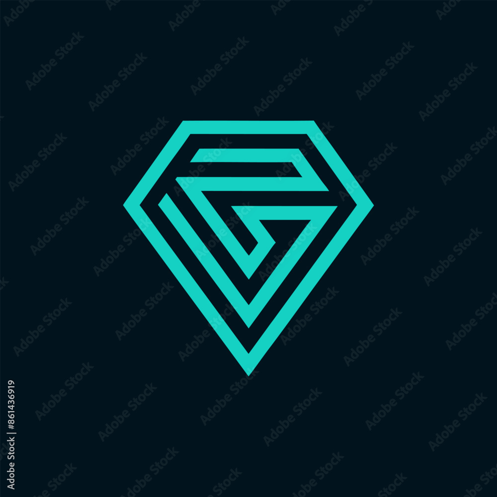 Diamond abstract shape vector art illustration Diamond abstract shape vector art illustration