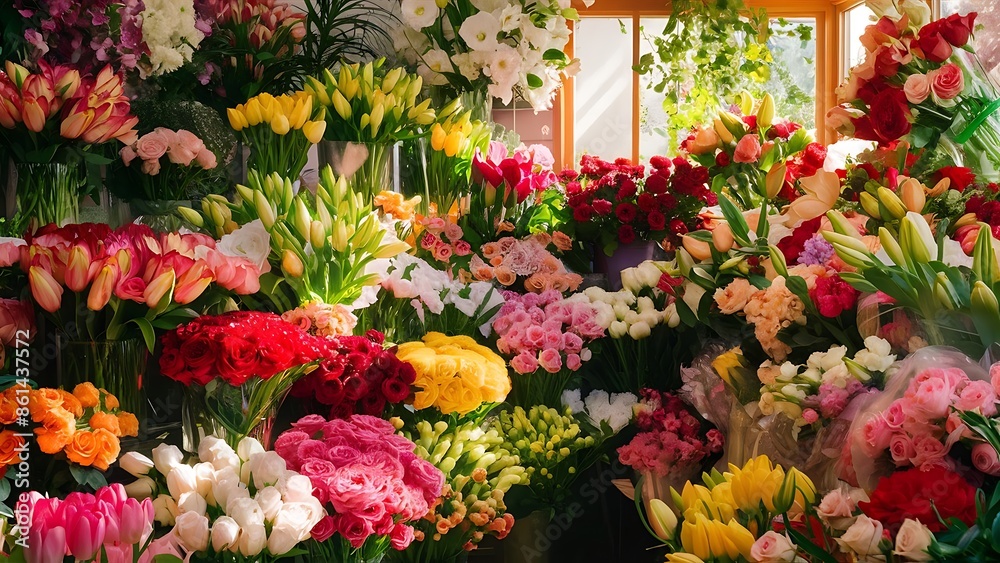 Beautiful flowers in florist shop