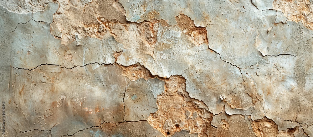 Background of a textured stucco fragment from an aged concrete wall with copy space image.