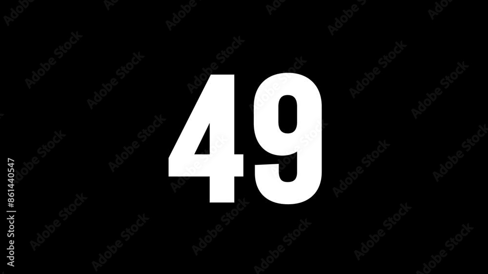 Fiery number 49 with glitch effect and alpha channel, number forty nine Fiery number 49 with glitch effect and alpha channel, number forty nine