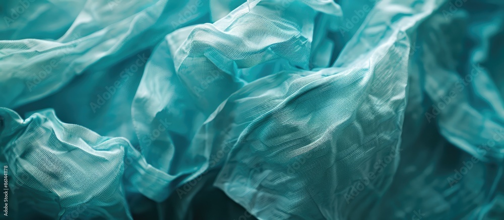 Obraz premium Close-up of crumpled silk paper texture with copy space image.